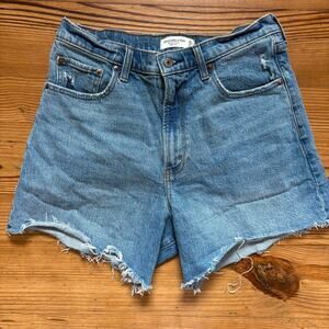 Abercrombie & Fitch medium wash high rise dad short SIZE 10